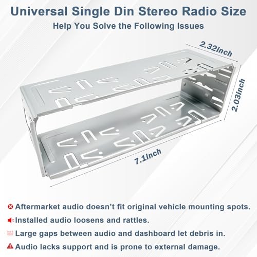 Universal Single Din Stereo Radio Replacement Fitting Cage Kit