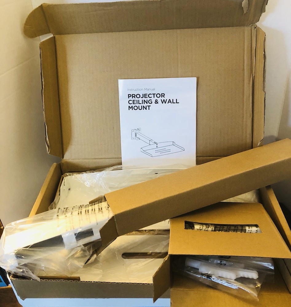 Projector Shelf for Ceiling or Wall Mounting - White Adjustable - MP0304-01