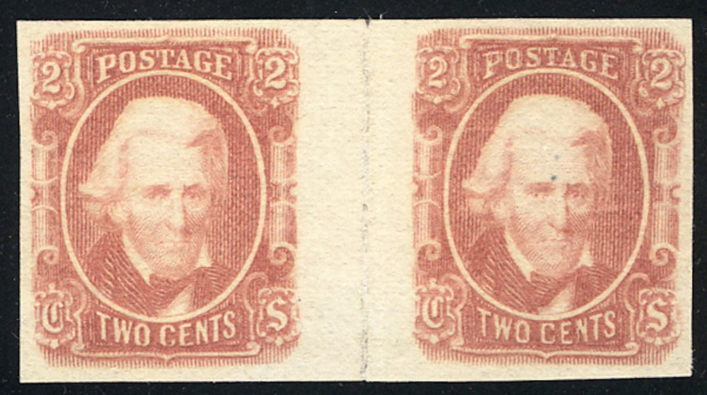 MALACK Confed #8 VF/XF OG NH, Gutter Pair,  usually ..MORE.. w9599