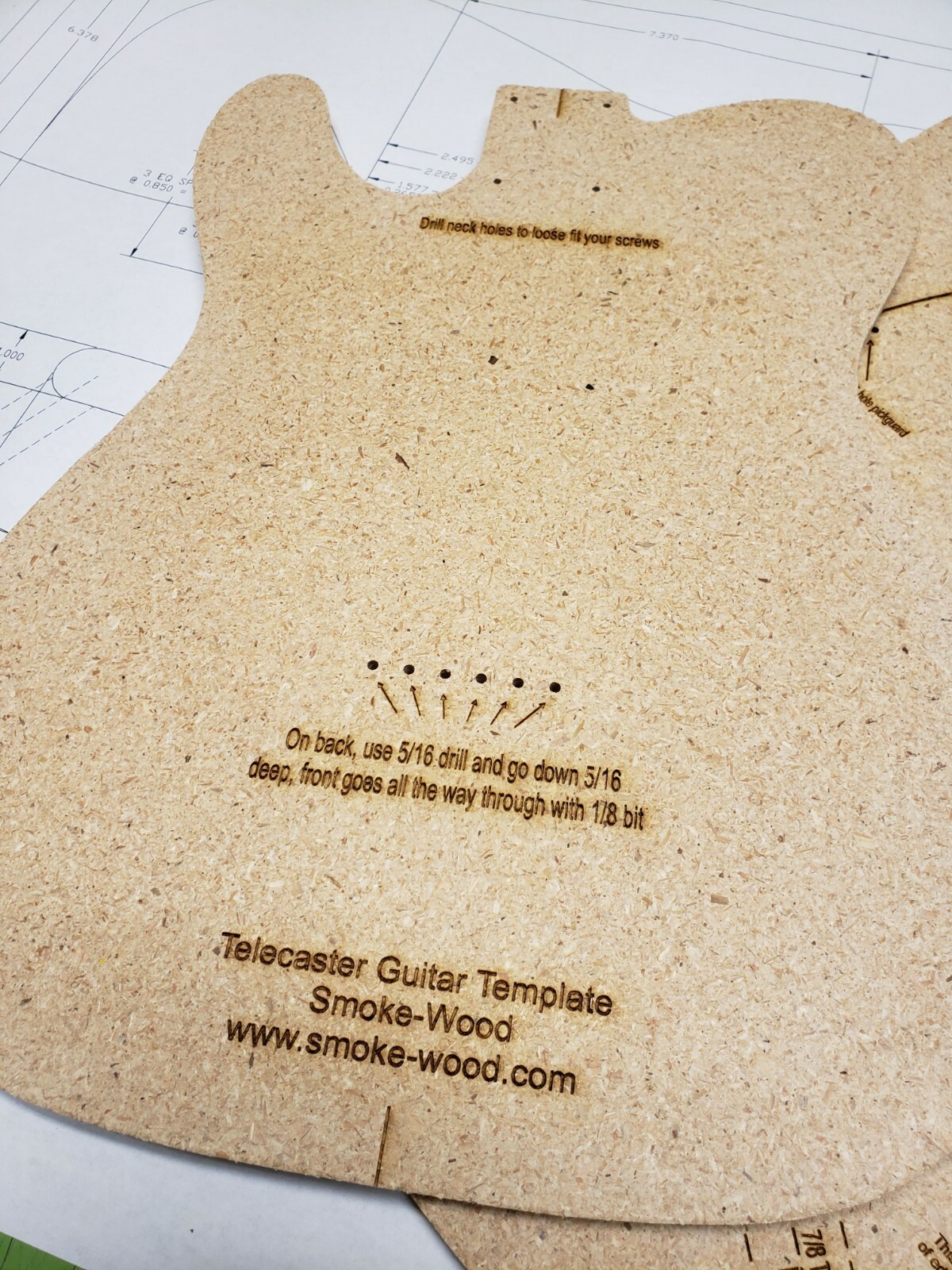 Telecaster Guitar Router Template CNC/Laser Cut w/Blueprints (Free Shipping)