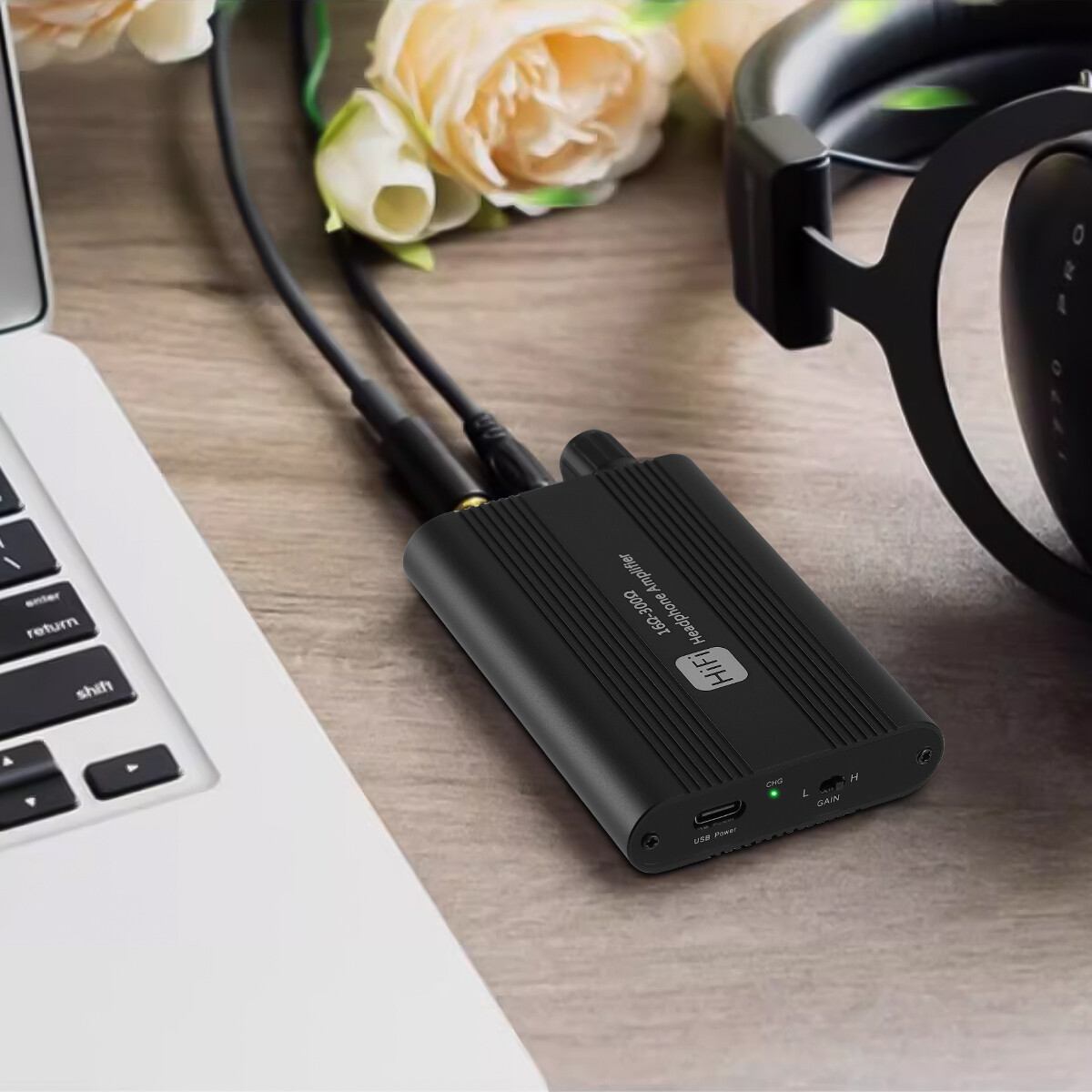 Portable HiFi Headphone Amplifier Amp 3.5mm Headset Amplifier Two-Stage GAIN