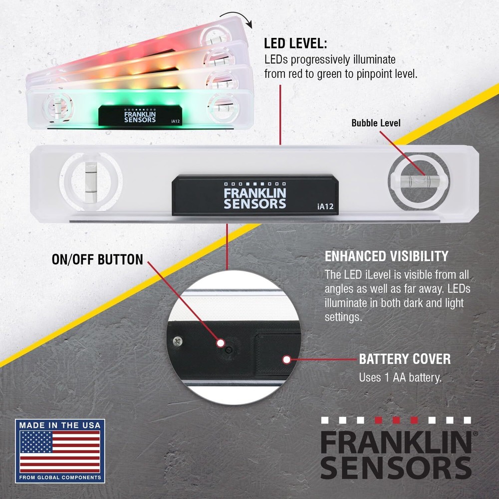 Light Level/Digital, Electronic, 12-inch Magnetic Torpedo Level
