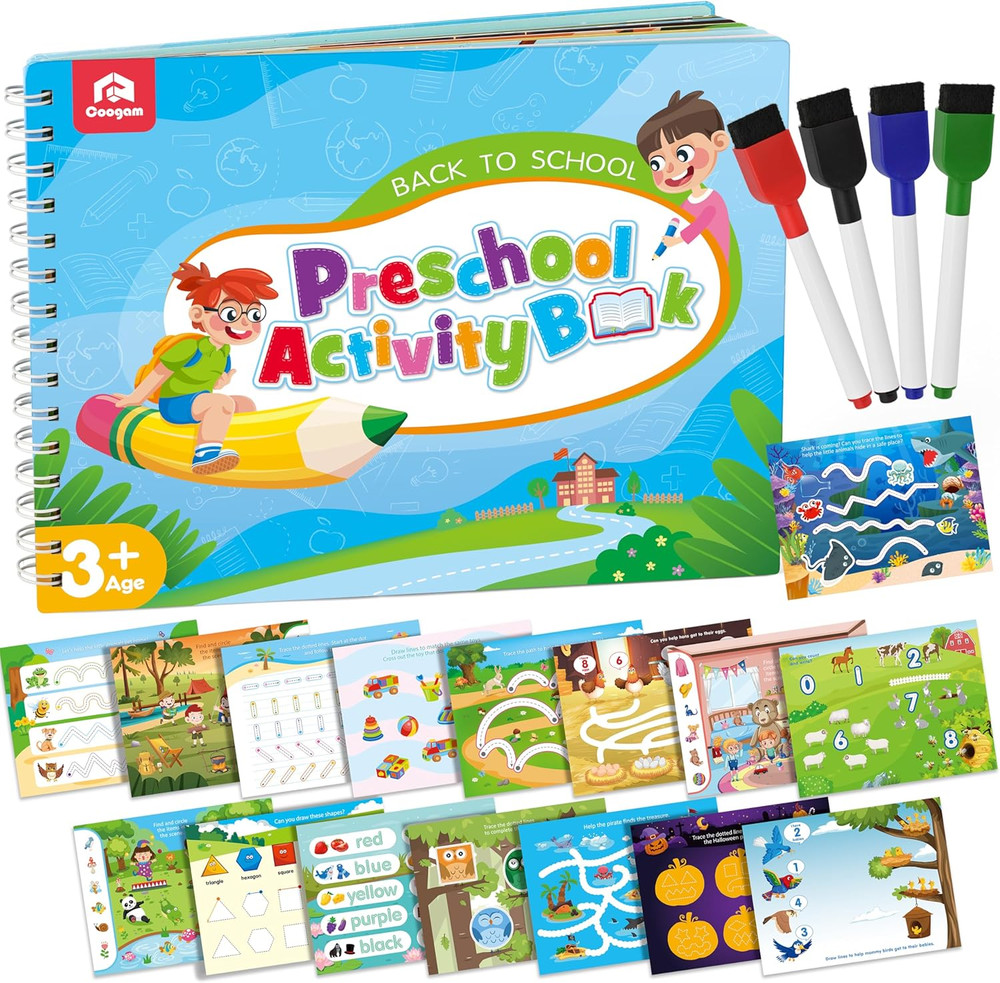 Coogam Magic Writing Practice for Preschool with Color Pattern, Learn to Write W