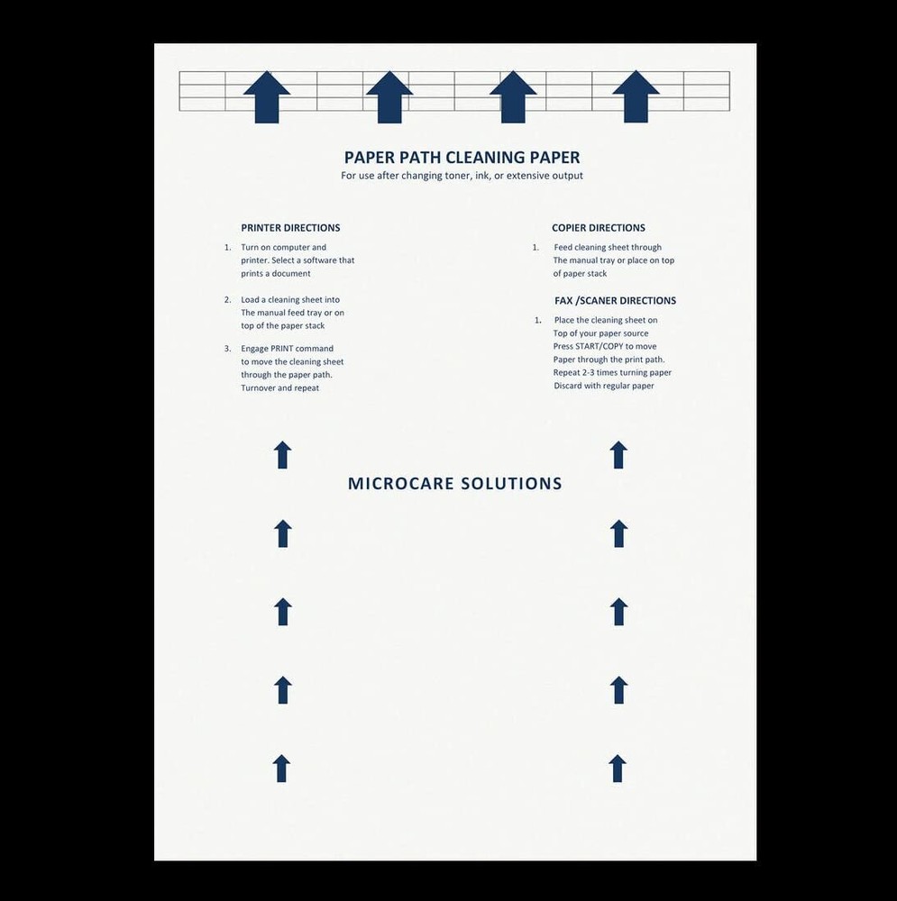 Laser & inkjet Printer Cleaning Sheet (8.5 x 11") 5 Sheets