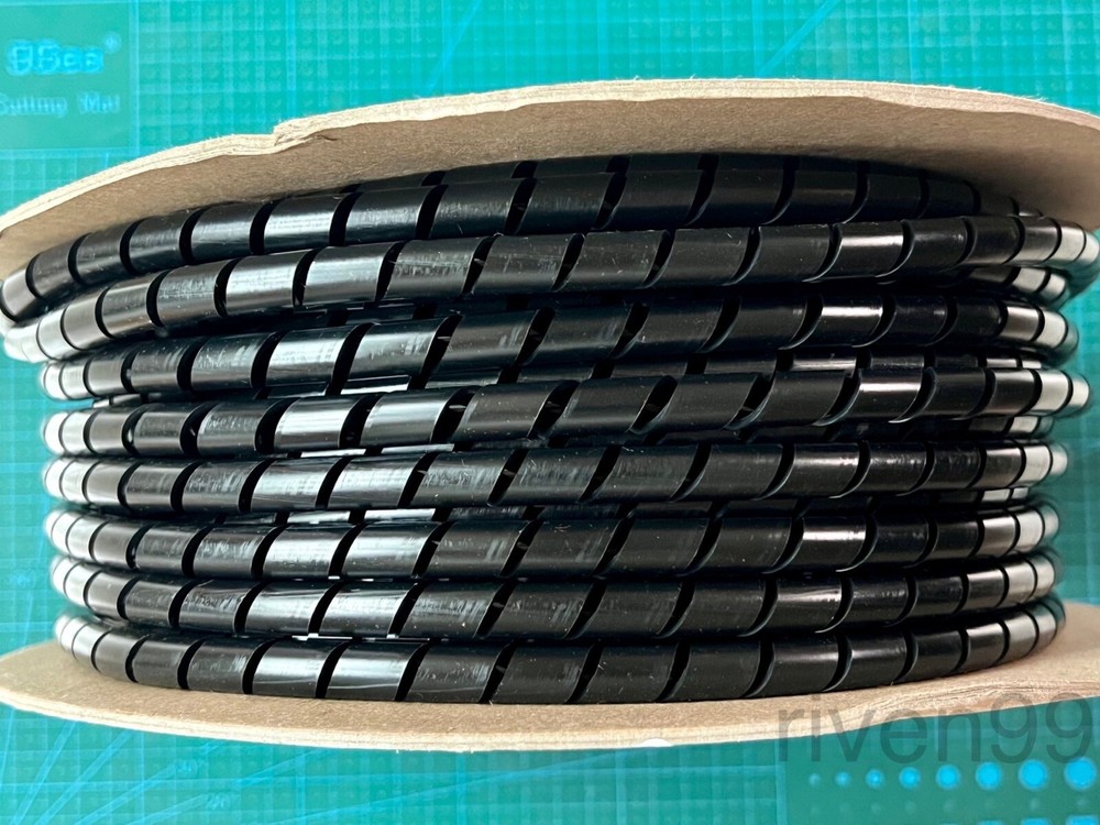 HellermannTyton Spiral Wrap Sheathing, 3/8", Black PE, 100ft (30.5m) spool