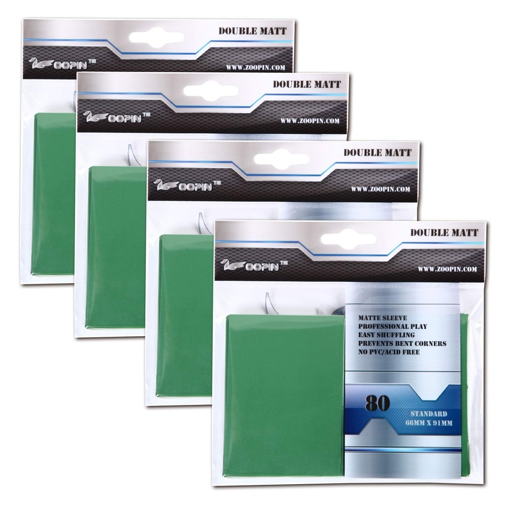 Zoopin Double Matte Card Sleeves,Green, 320pcs -Pack … Green