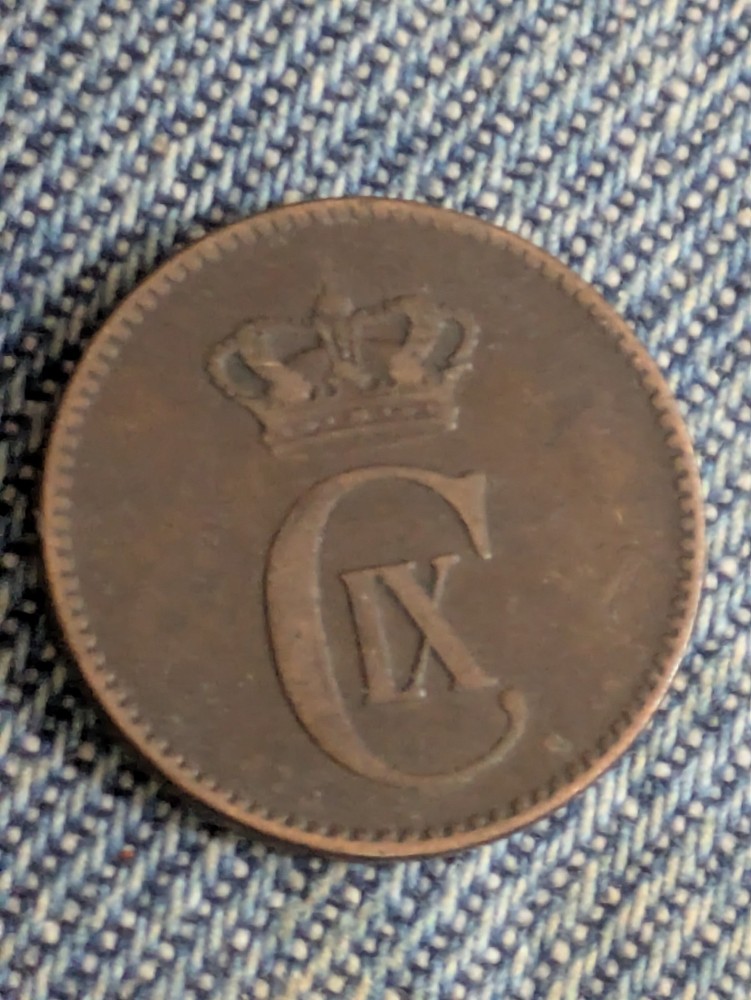 DENMARK. 2 ORE, 1875? CHRISTIAN IX.