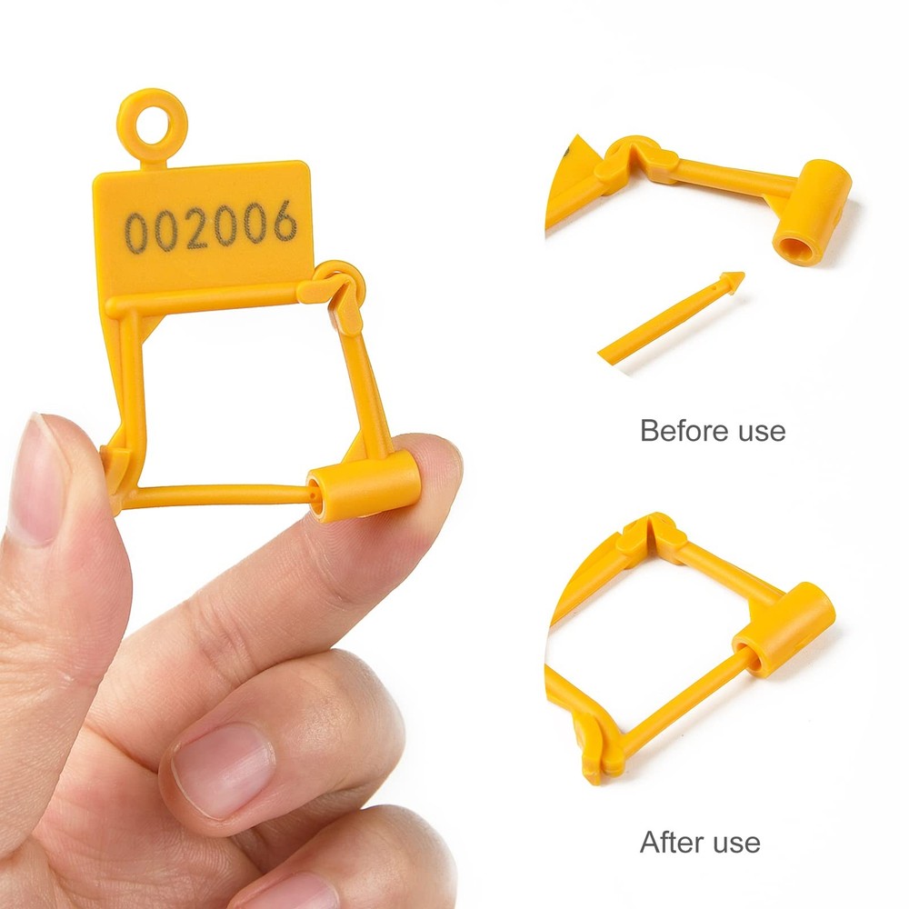 Plastic Padlock Seals Tags Disposable Self-Locking Numbered Tag Tamper Proof ...