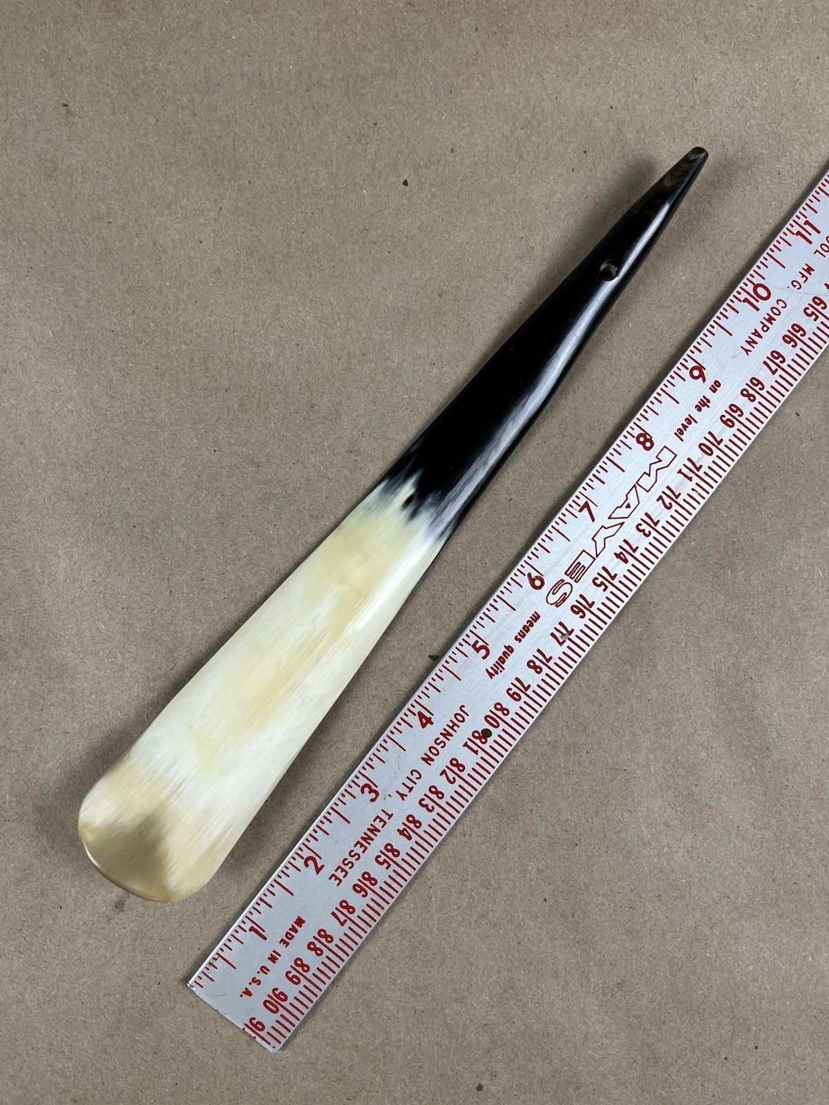 Vintage Genuine Horn 10” Shoehorn Natural Ox Cow Bovine Made In England