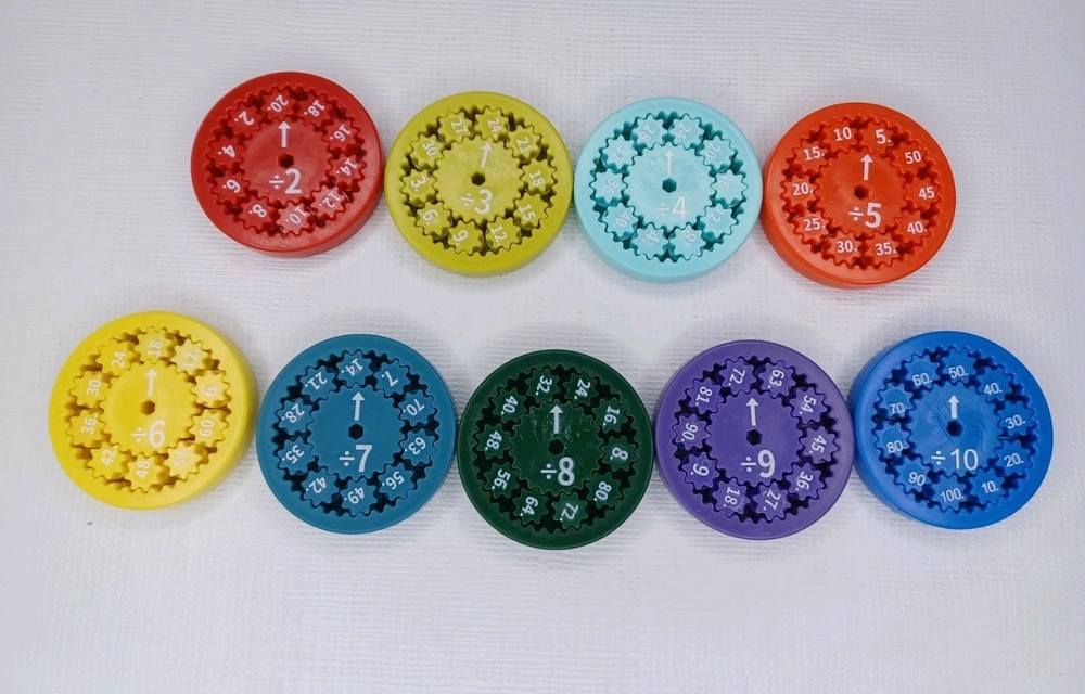 Addition Subtraction Multiplication Division Number Gears Sliding Plastic