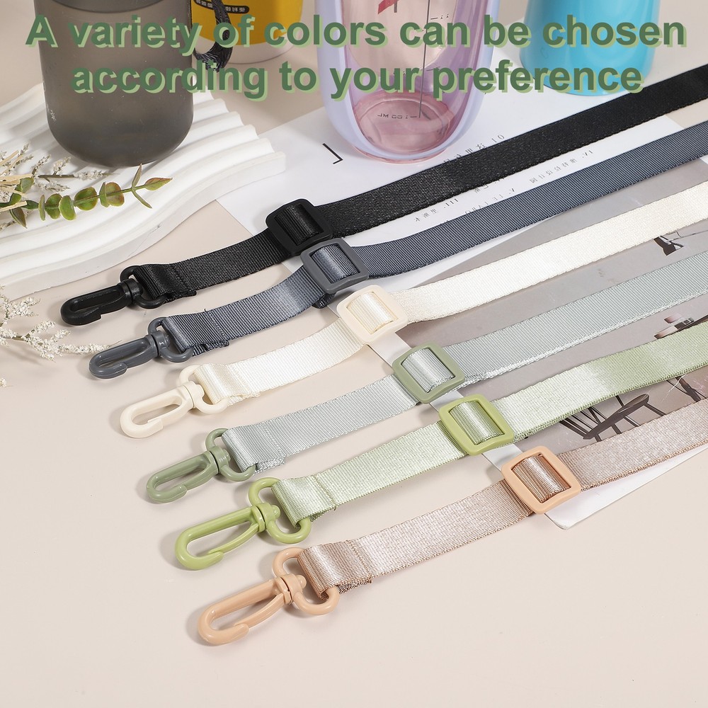 Polyester Adjustable Water Bottle Holder Lanyard Bottles Strap, Gray/4 PCS