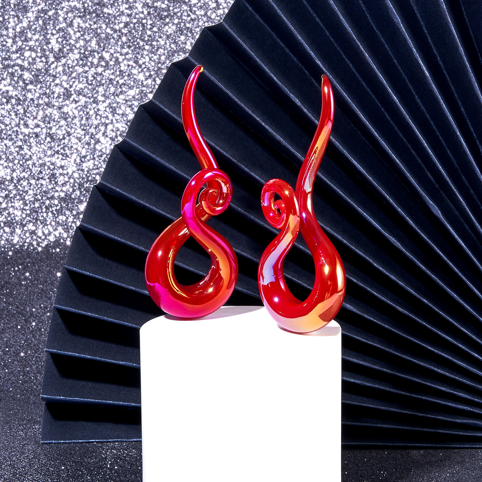 2PCS PYREX GLASS EAR TAPER PLUGS TUNNELS SPIRAL TWIST EARRING EAR GAUGE EXPANDER