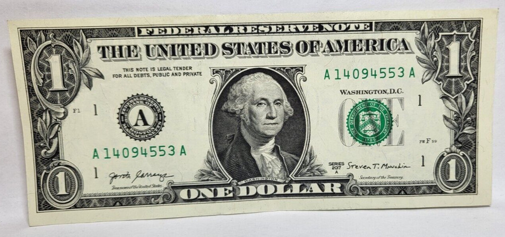 Two One $1 Dollar Bill Error Misaligned Front Thin Left Margins