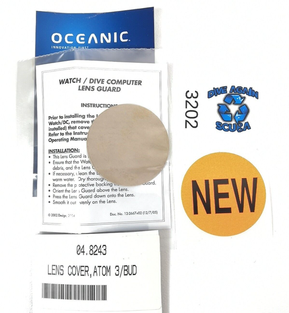 Oceanic Atom 3 & BUD Lens Protector Cover Scuba Dive Computer Screen Guard