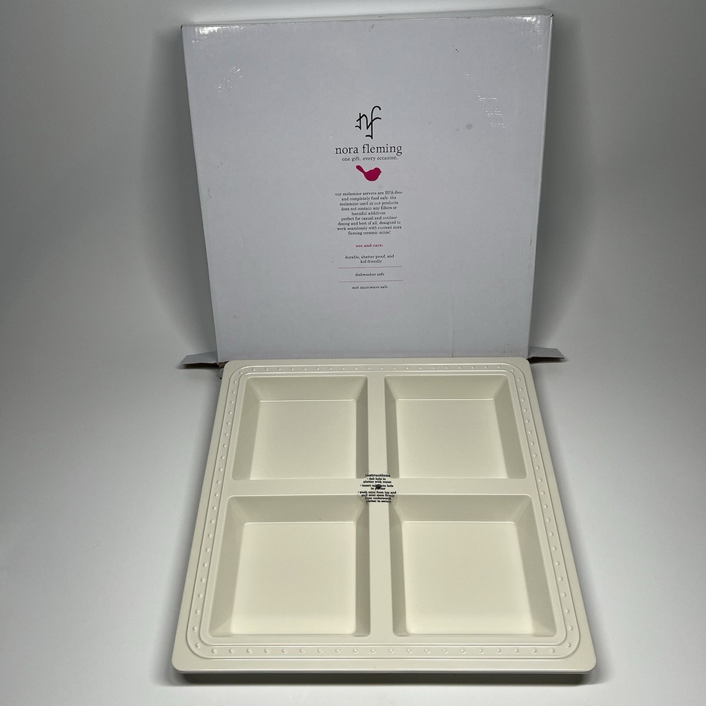 Nora Fleming Retired MEL01 Melamine Square Divided Section Server NIB