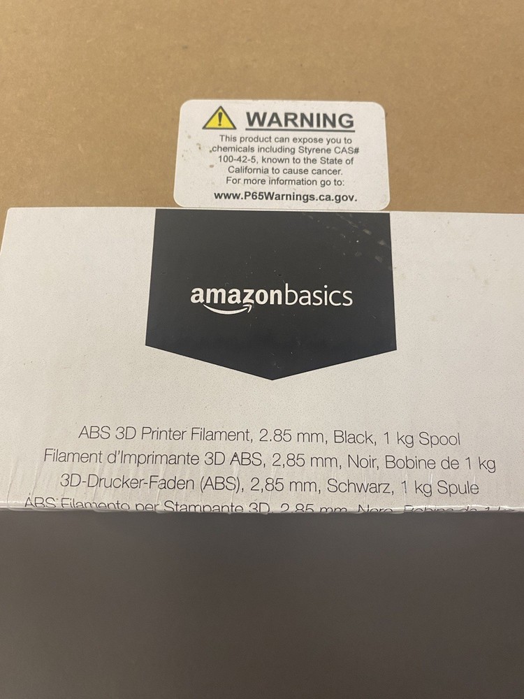 Amazon Basics ABS 2.85 Filament | 1kg Black | 3D Printer | High-Quality