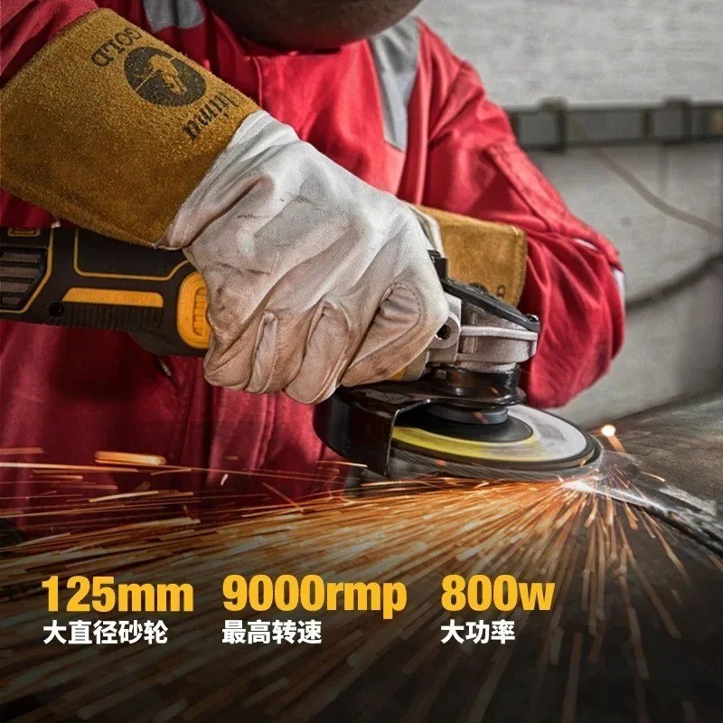 DaWei DCG405 Brushless 125mm Flat Head Angle Grinder Bare Machine Tool for...