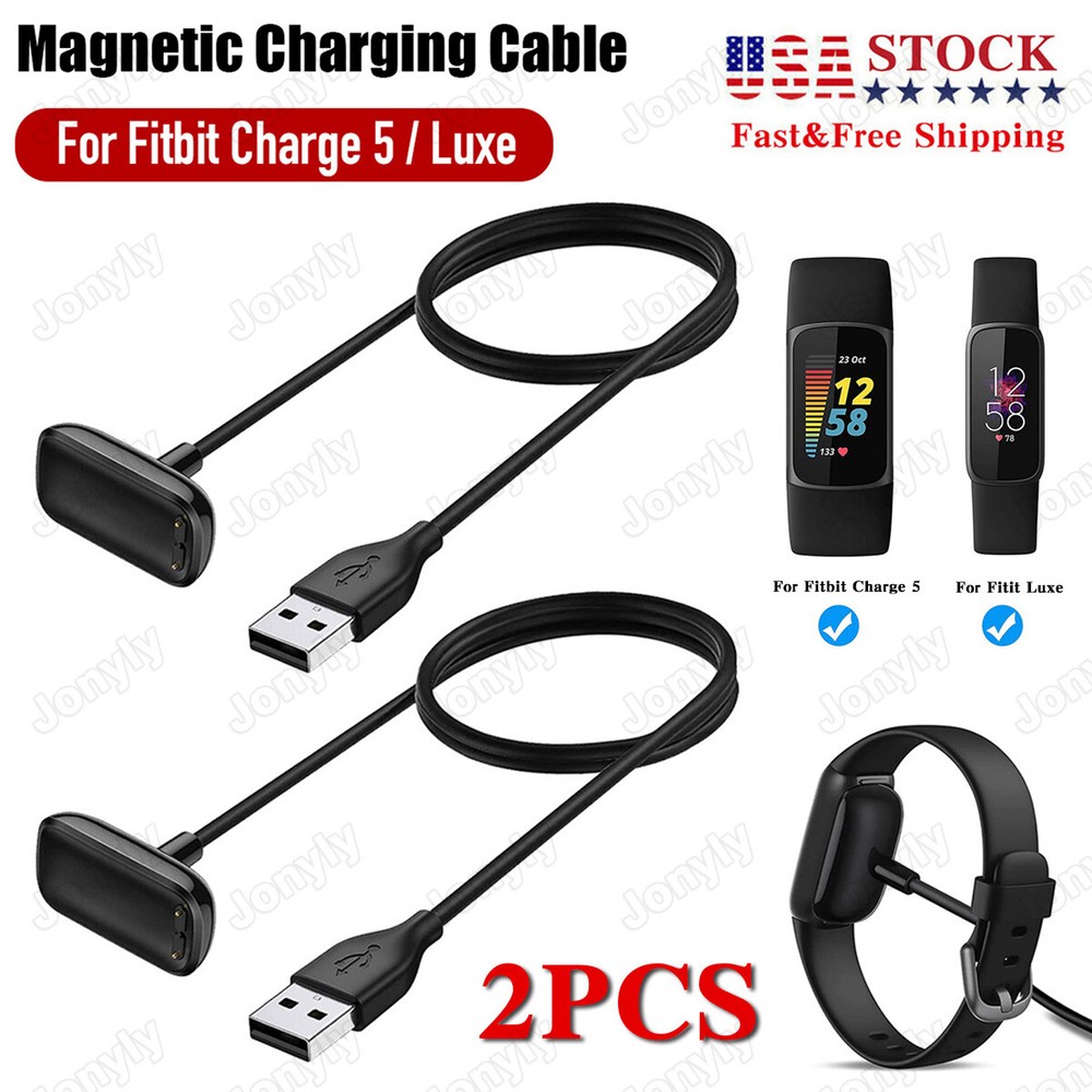 2PCS USB Charger Charging Cable Replacement 50cm Cord for Fitbit Luxe / Charge 5