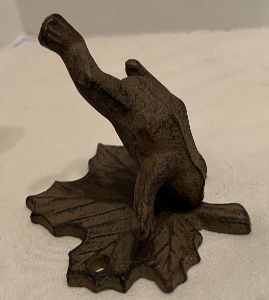 Cast Iron Frog on a Leaf Door Knocker 5.5” x 3.5”