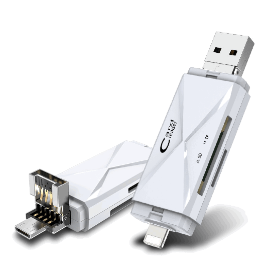 Multifunction Portable Memory Card Reader USB/Micro-USB TF SD OTG Card Reader