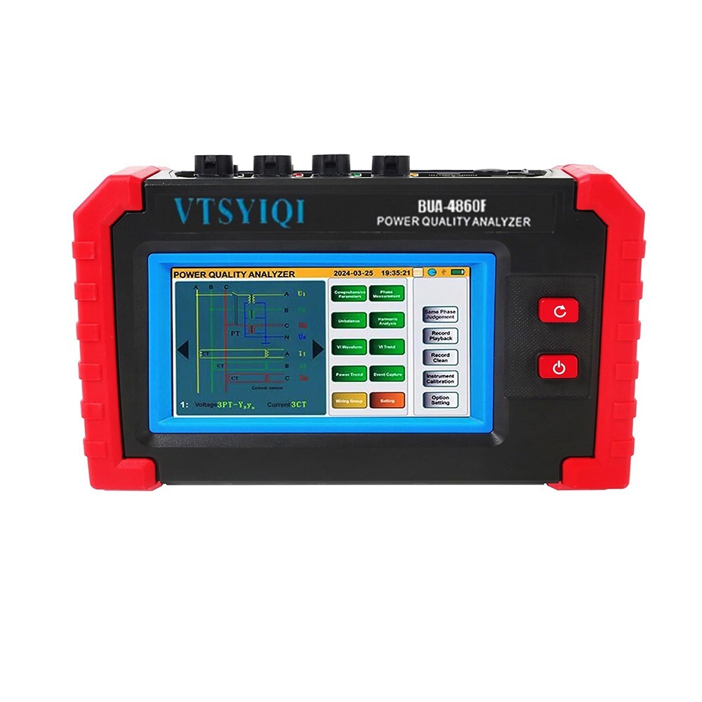 Three Phase Power Quality Analyzer with Touch Colorful Screen Clamp 10.0A~6000A