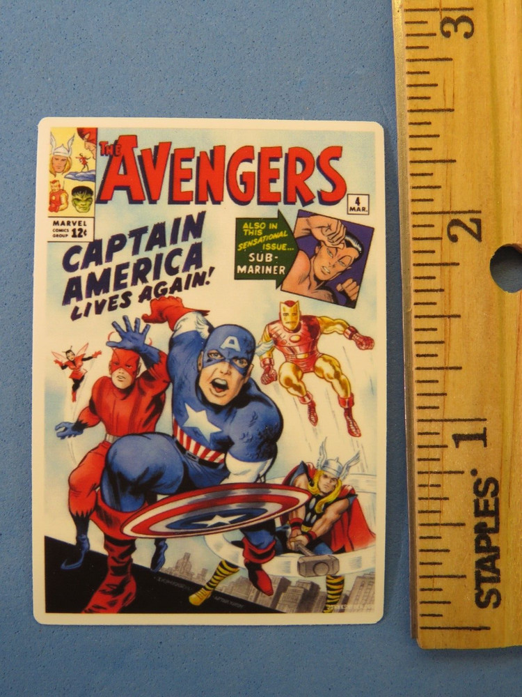 STICKER ~ Marvel Comics Classic Comic Cover - AVENGERS: Capt. America, Ironman +