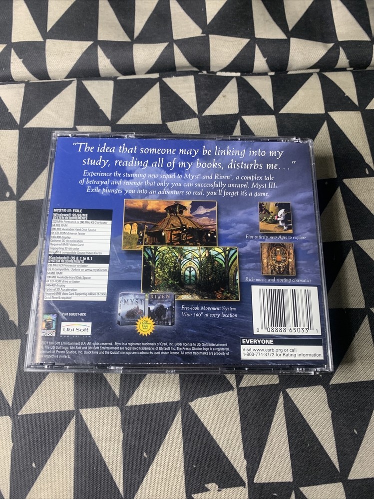MYST III Exile PC CD-ROM 2001 Ubisoft