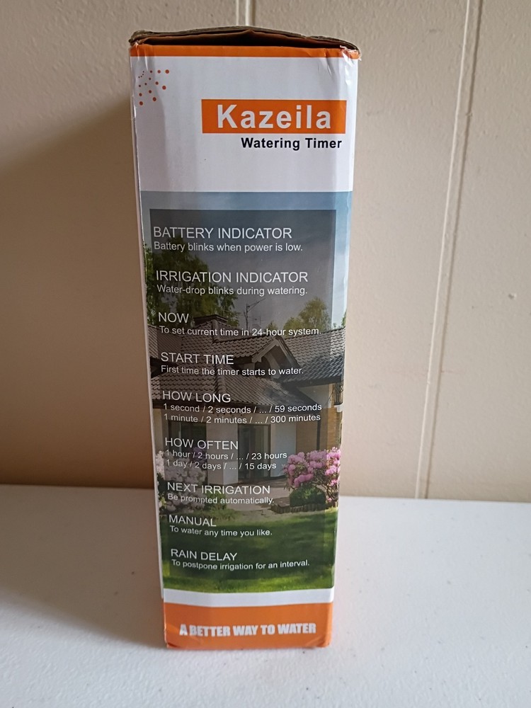 Kazeila Automatic Watering Timer Programmable Irrigation LCD Display Brand New