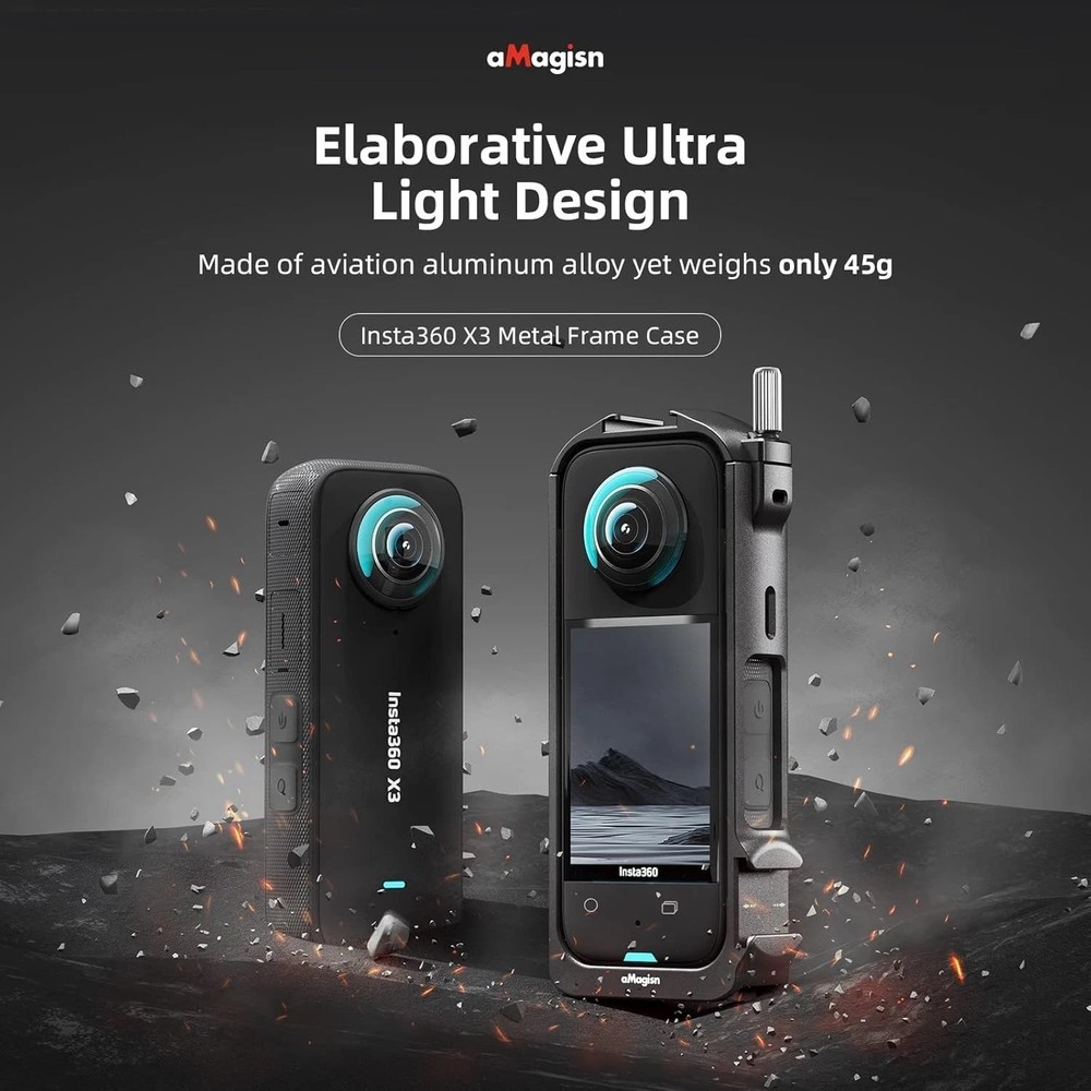 Durable Protective Housing for Insta360 X3 with Lens Guards & Screen Protector