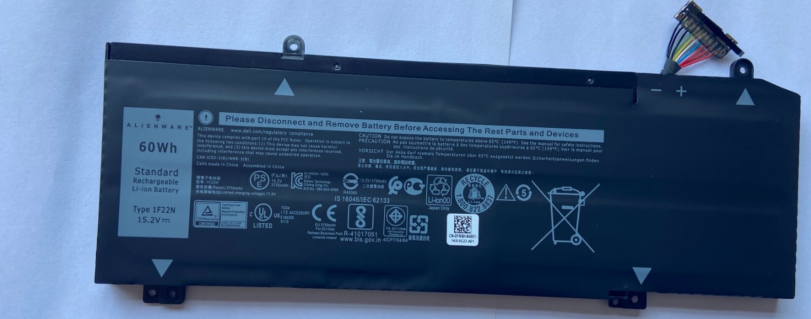 Genuine 1F22N Battery ForAlienw M15 2018 M17 G5 5590 G7 7590 7790 8622M HYWXJ