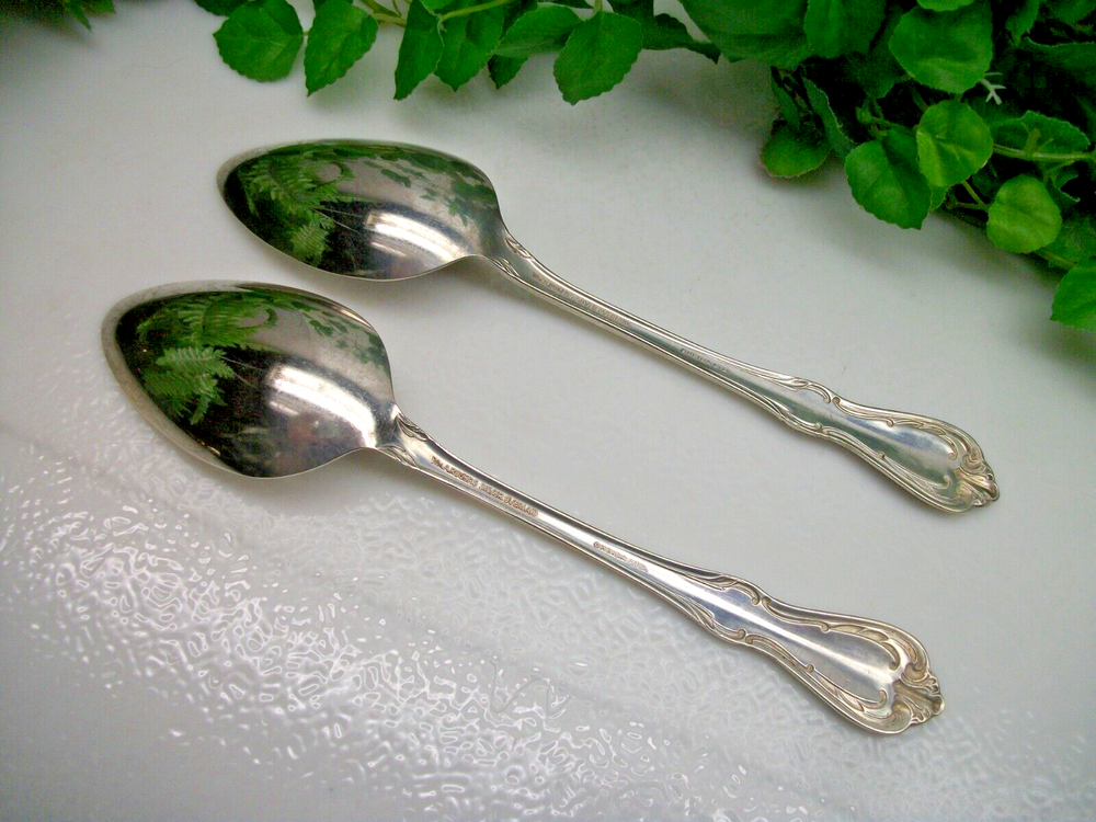 Oneida Wm A. Rogers CHALICE Harmony Silverplate Solid Serving Spoons 1958
