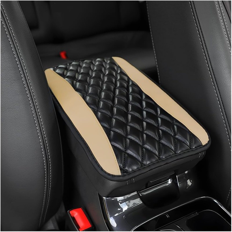 Durable PU Leather Car Armrest Pad Console Protector Easy Installation New