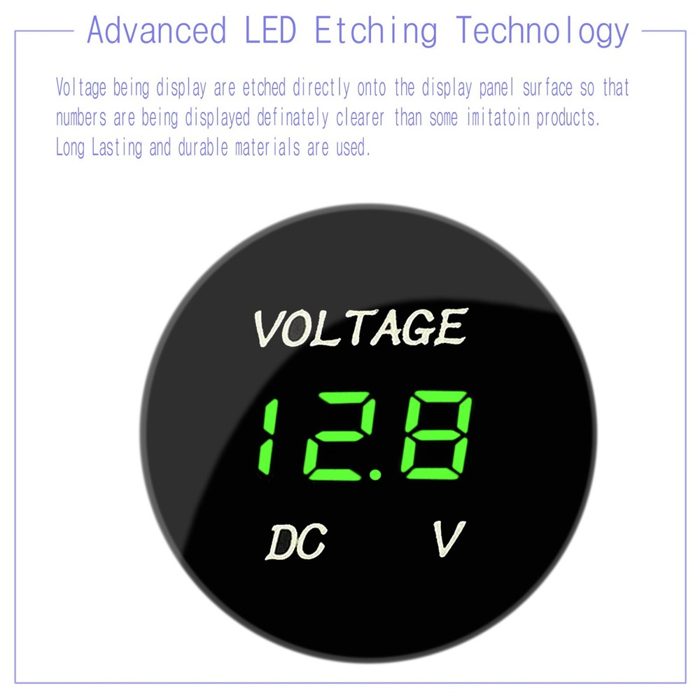 DC 12V-24V LED Panel Digital Voltage Volt Meter Display Voltmeter Motorcycle Car