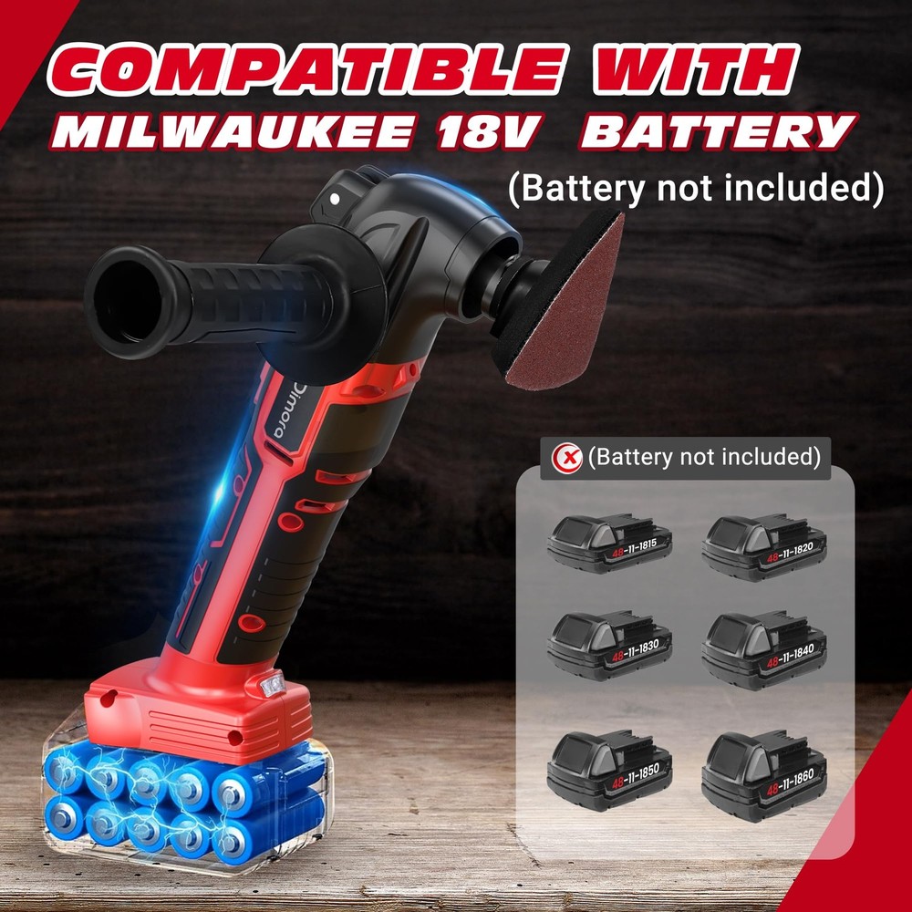 Cordless Oscillating Multi Tool Compatible with Milwaukee 18V Red