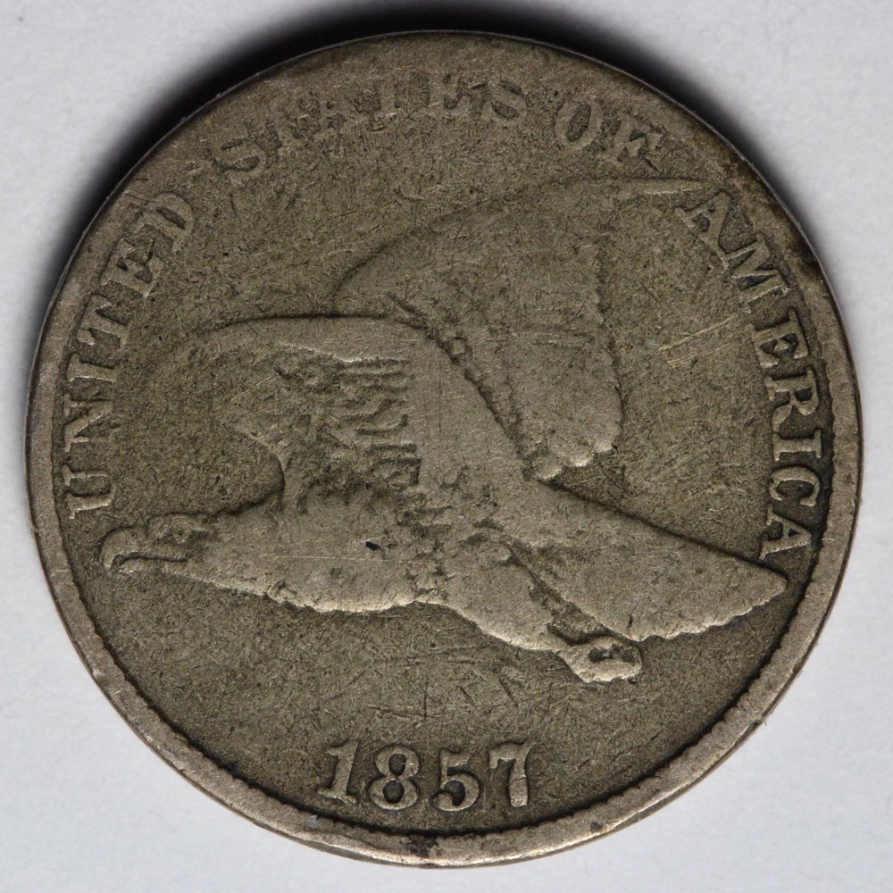 1857 Flying Eagle Cent Penny FINE E104 UTNM
