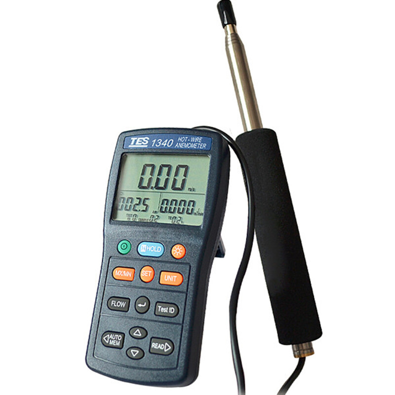 TES-1340 Digital Anemometer Air Wind Flow Meter Tester,Hot-Wire Anemometer #