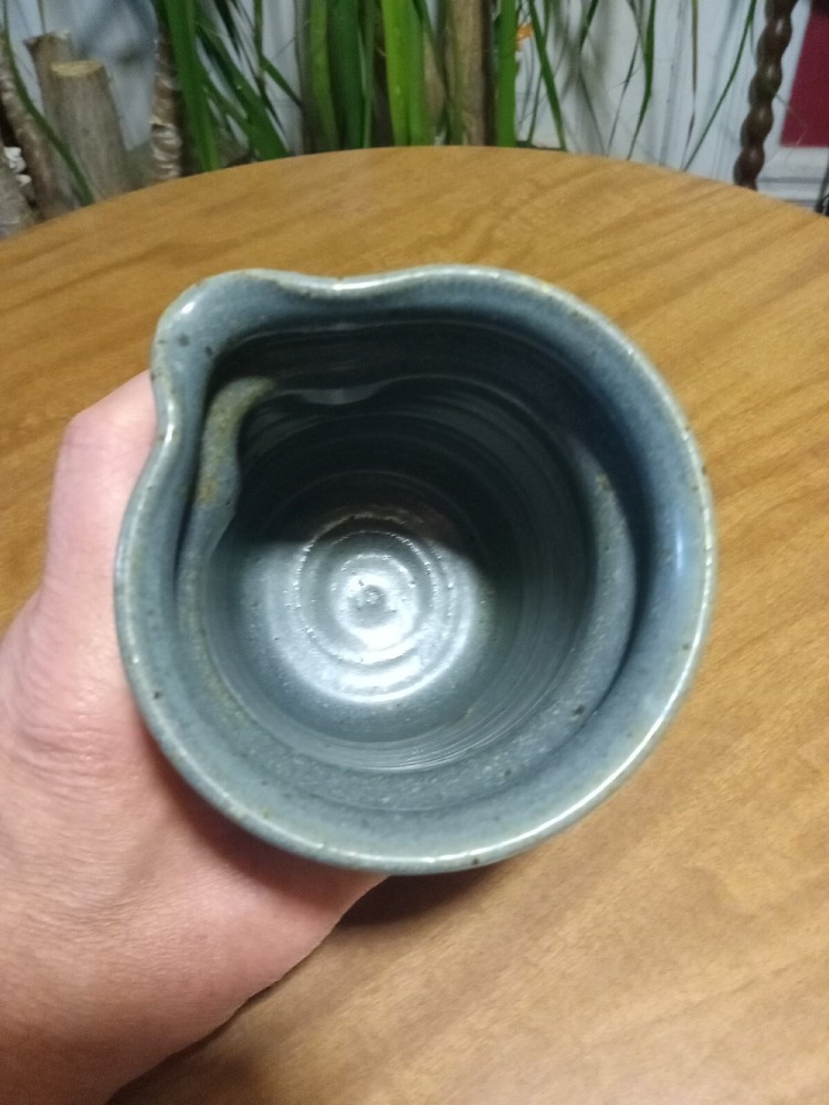 Unique Hand Thrown Studio Art Stoneware Pottery 4³/⁴" Pitcher Signed