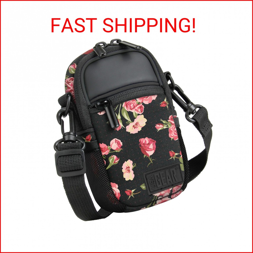 USA Gear Compact Camera Case Point & Shoot Camera Bag with Accessory Pockets, Ra