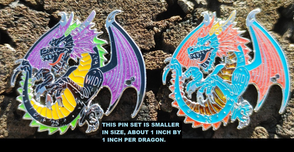2025 Wisconsin Destination Imagination SMALL Dragons DI Trading Pin Set