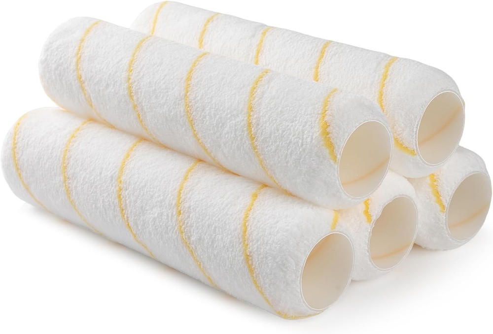 Paint Roller Covers, 5 Pack, 9 Inch Microfiber Paint Roller, 3/8" Nap Covers for
