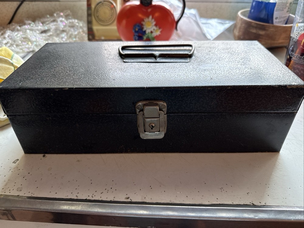 Vintage Tool Box Metal With Key