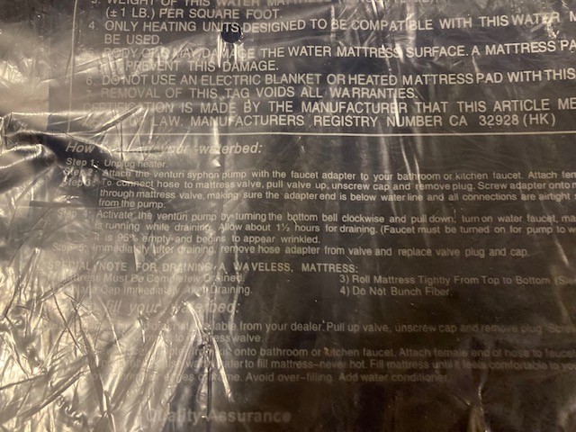 Boyd Galaxy Free Flow Waterbed Mattress for an Eastern King Soft Side deep fill