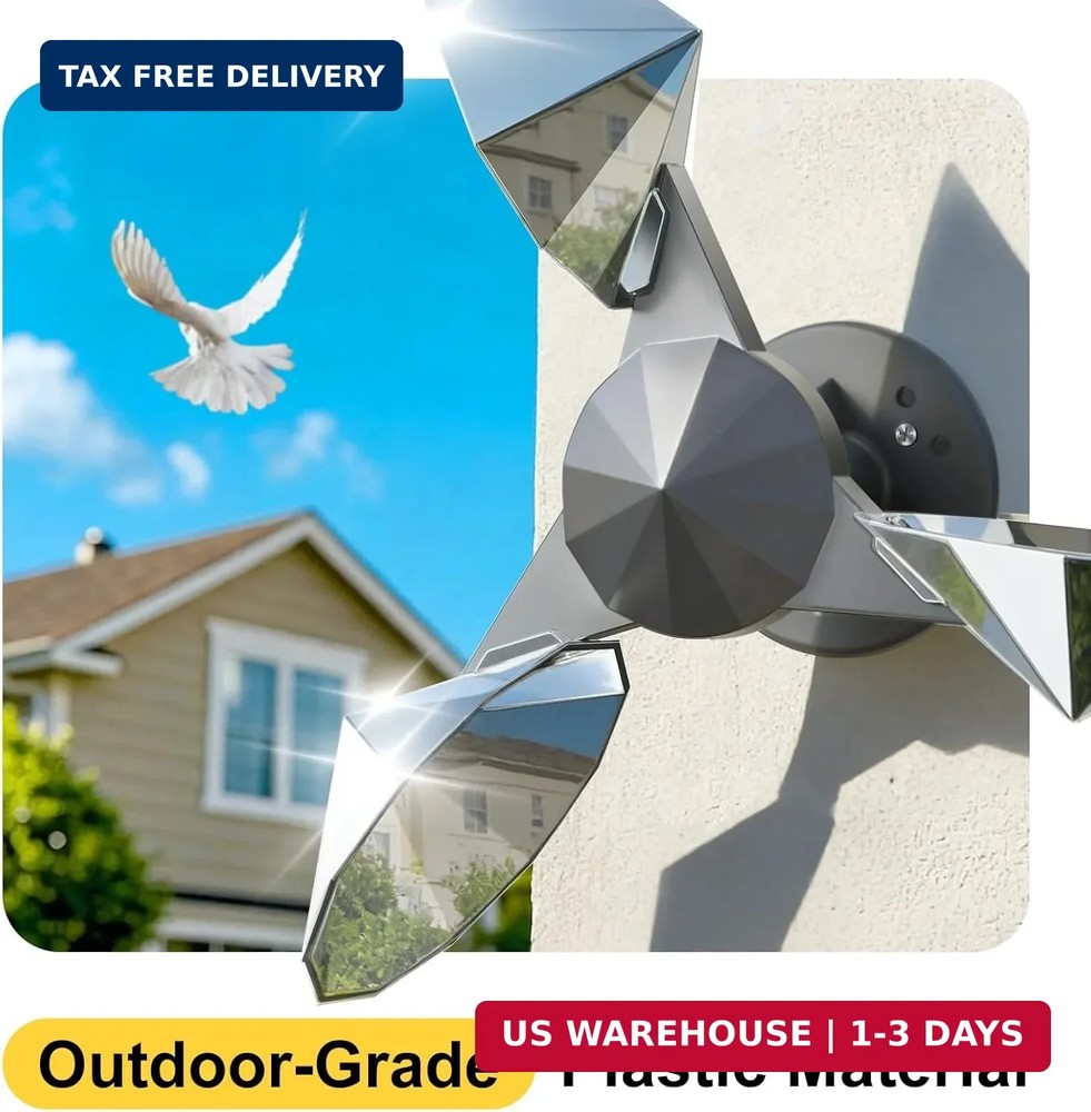 OFFO 2 PCS Bird Scare Reflective Device, Bird Reflector with Plastic Base for Ou