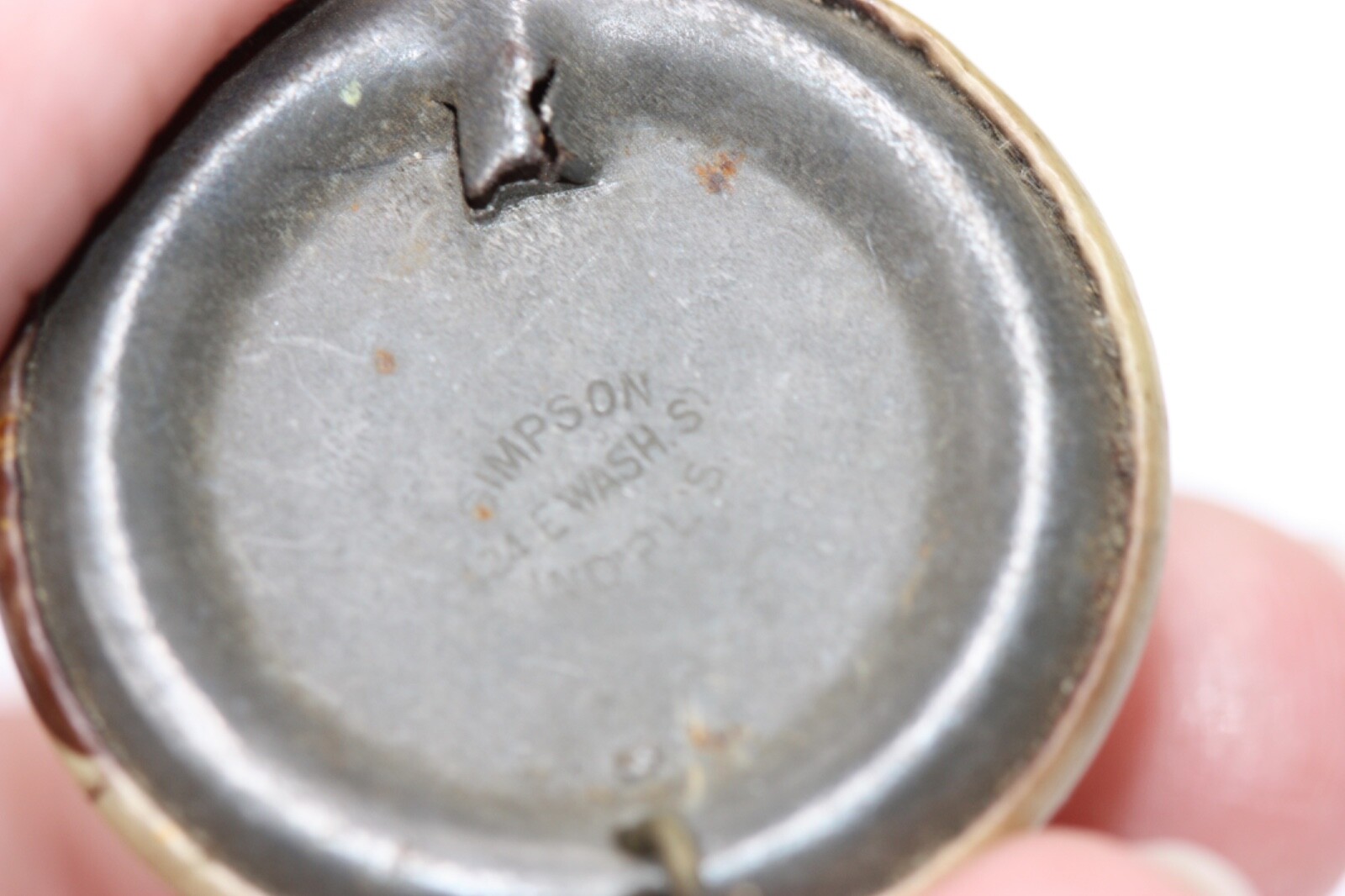 1890s Celluloid Photo Button USV Infantry Officer Indiana National Guard Pin