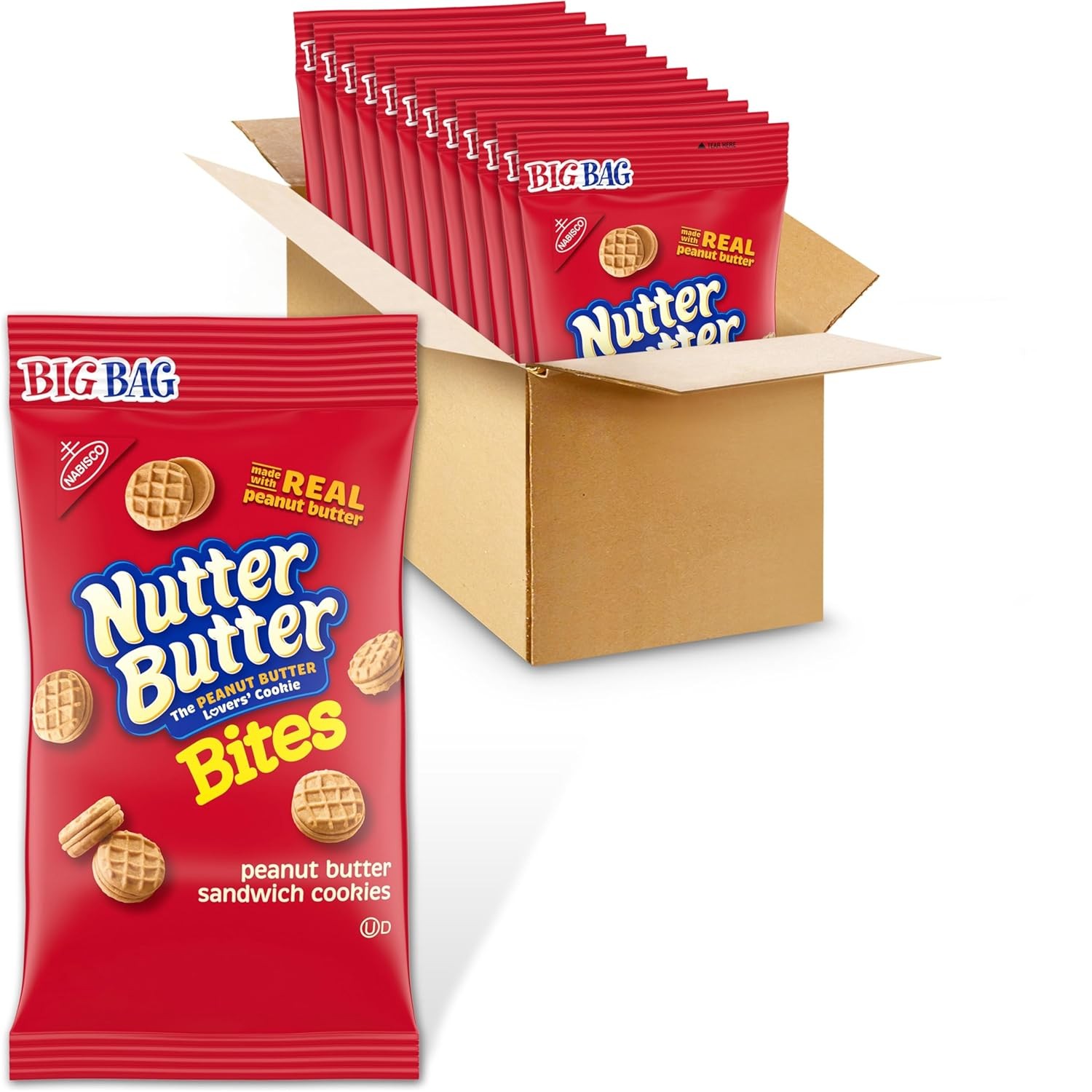 Nutter Butter Bites Peanut Sandwich Cookies, Big 3 Ounce (Pack of 12)