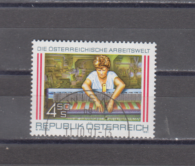 AUSTRIA :  1986/91 - USED  - SCOTT # 1379  WORKER