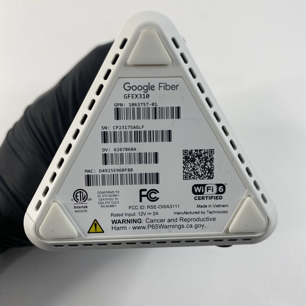 Google Fiber Extender Technicolor GFEX310 (No Power Adapter)