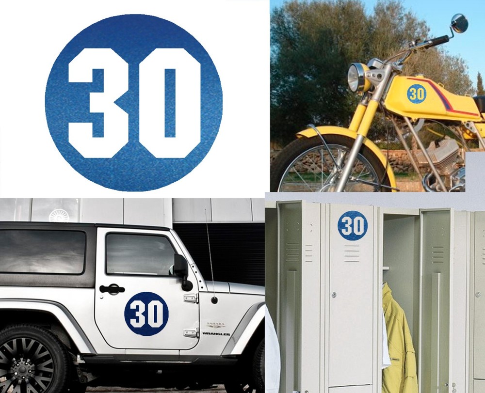 Number 30 Sticker Vinyl Cut Version Via C