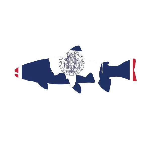 Wyoming State Shaped Trout Sticker