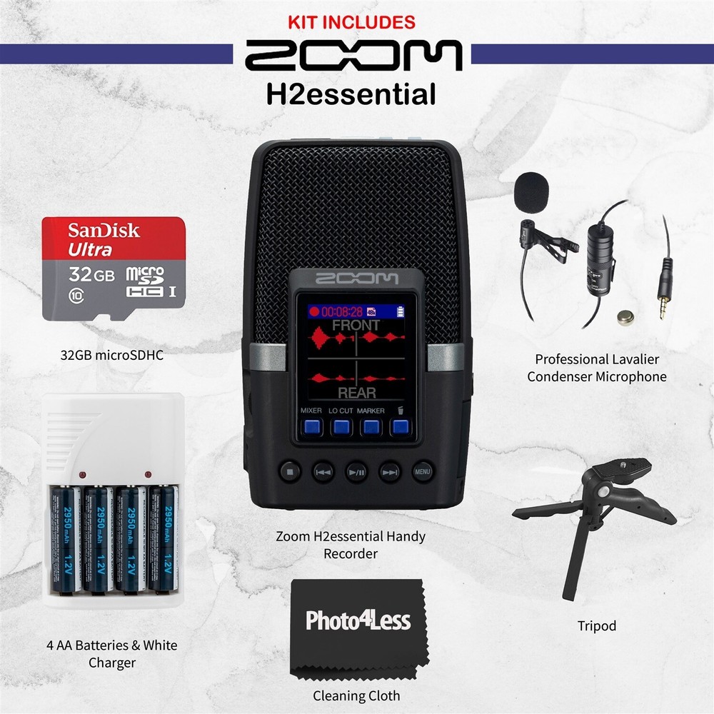 Zoom H2essential Multi-Mic Handy Recorder Bundle